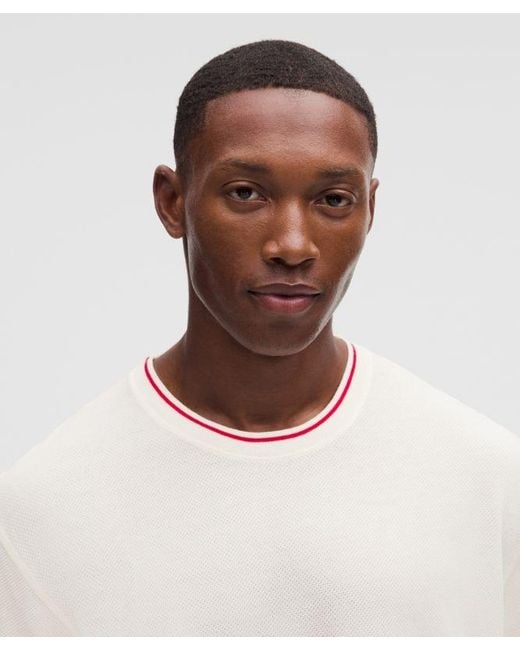 lululemon athletica White – -Knit Jersey Short-Sleeve Shirt – – Size Large for men