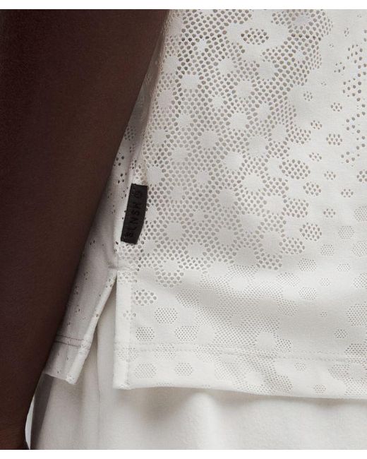 lululemon athletica White – Jacquard-Mesh Short-Sleeve Shirt Slnsh Collection – – Size Large