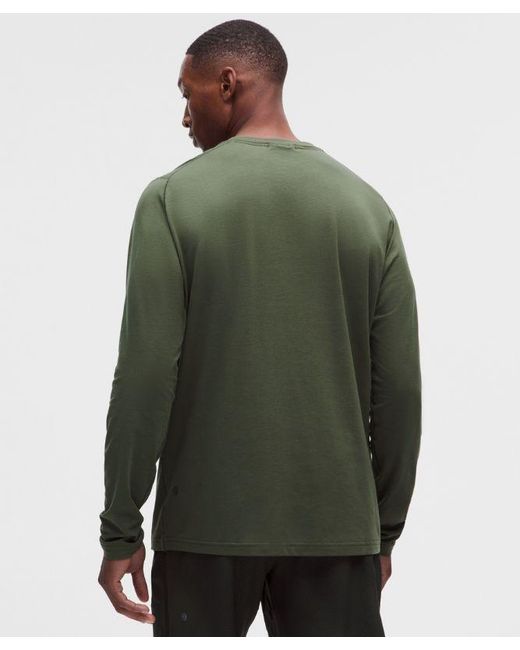 lululemon athletica Green – Everyday Classic Long-Sleeve T-Shirt – Cotton-Blend – – Size Large for men