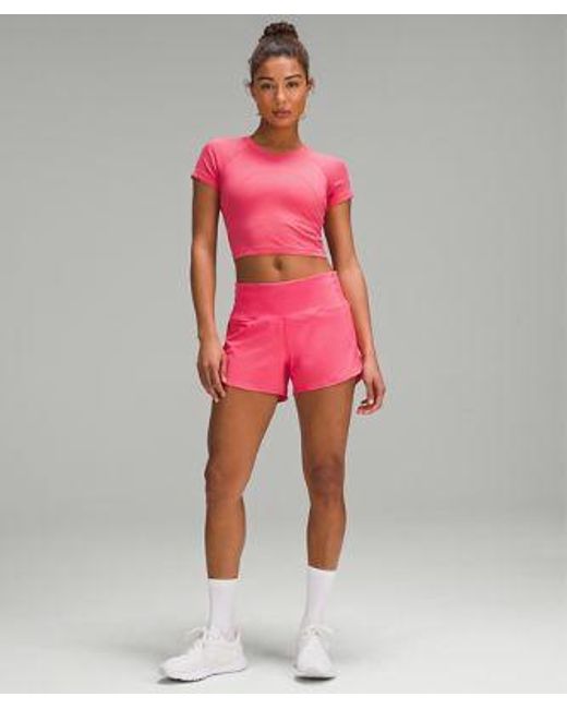 lululemon athletica Pink Speed Up High-rise Lined Shorts 4"