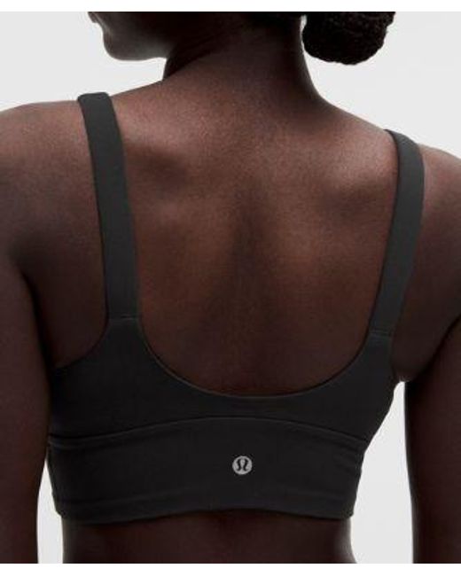 lululemon athletica Black – Focuser V-Neck Sports Bra Light Support, A/B Cup – – Size Large