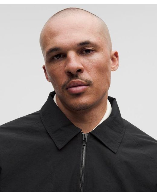lululemon athletica Black Cotton-Blend Collared Jacket for men