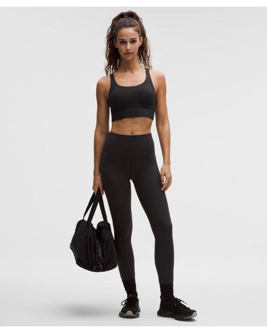 lululemon athletica Black Energy Longline Bra Medium Support B-D Cups Evolve