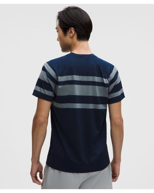 lululemon athletica Blue Metal Vent Tech Short-Sleeve Shirt for men