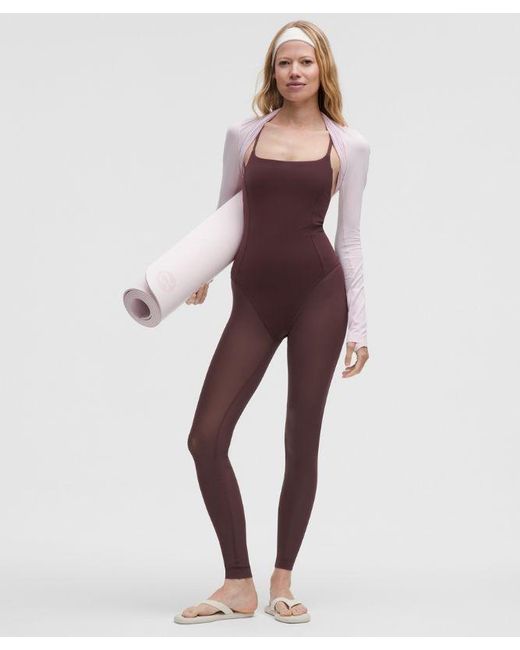lululemon athletica Purple Nulu Mesh-Leg Bodysuit 28"