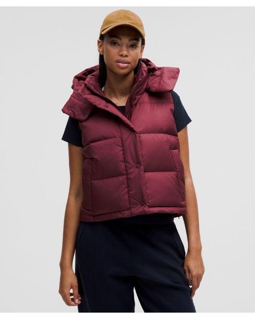 lululemon athletica Red Wunder Puff 600-Down-Fill Cropped Vest