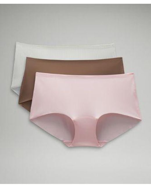 lululemon athletica Gray Invisiwear Mid-rise Boyshort Underwear 3 Pack