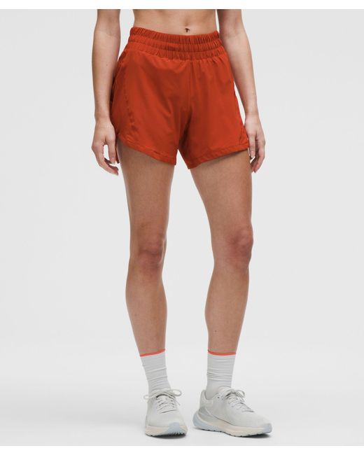 lululemon athletica Red Track That High-Rise Lined Short 5"