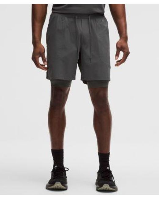 lululemon athletica Black License To Train Lined Short 7" for men