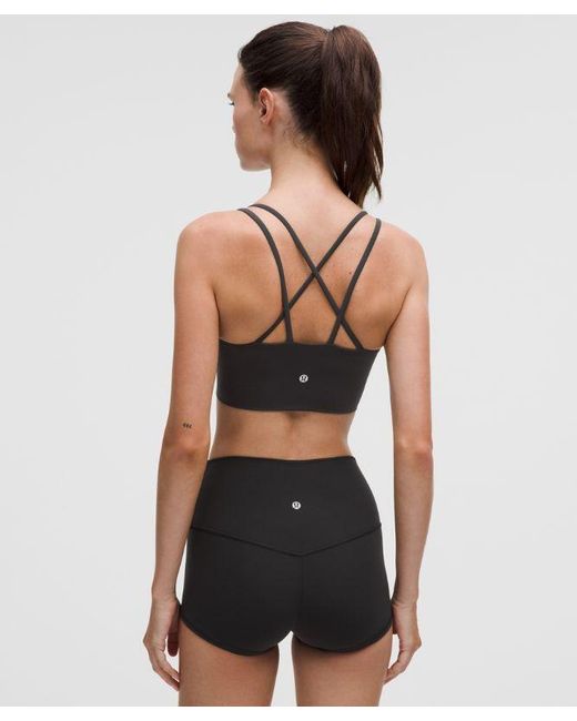 lululemon athletica Black Like A Cloud Longline Sports Bra Light Support