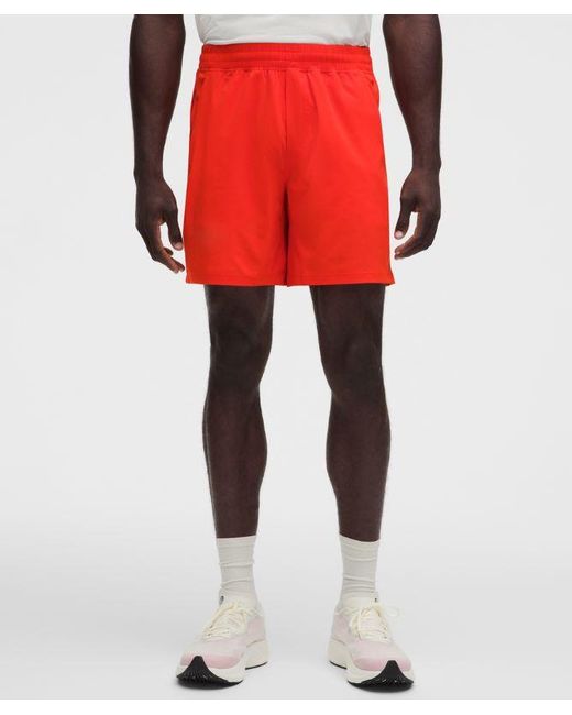 lululemon athletica Red – Pace Breaker Linerless Shorts – 7" – – Size Large for men
