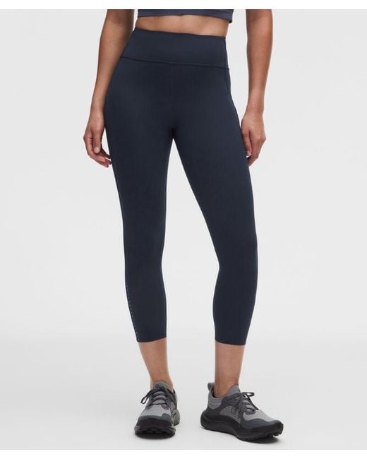 lululemon athletica Blue Fast And Free 6-Pocket High-Rise Crop 23"