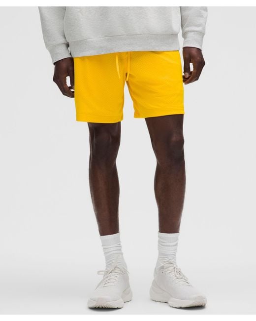 lululemon athletica Yellow Double-Layered Mesh Linerless Short 7" for men