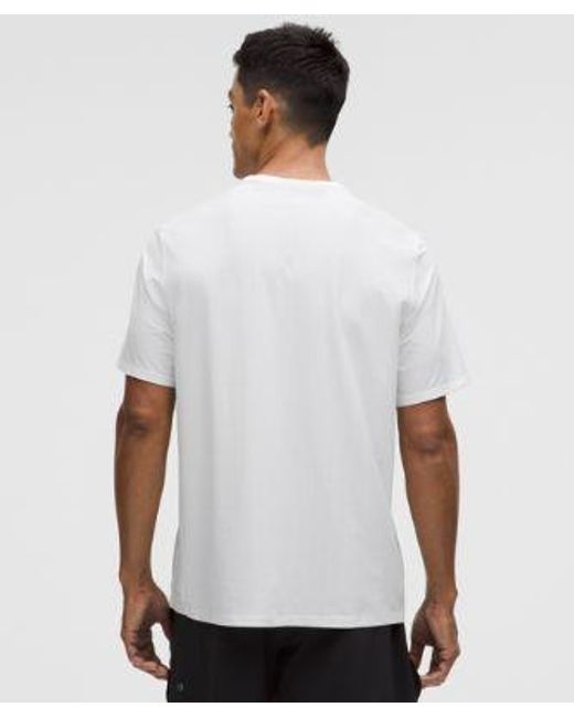 lululemon athletica White Uv-Protective Striped Mesh Tennis T-Shirt for men