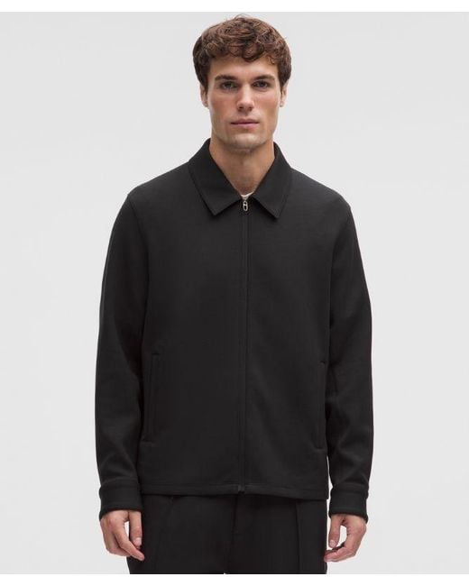 lululemon athletica Black – Smooth Spacer Collared Full Zip Hoodie – – Size Large for men