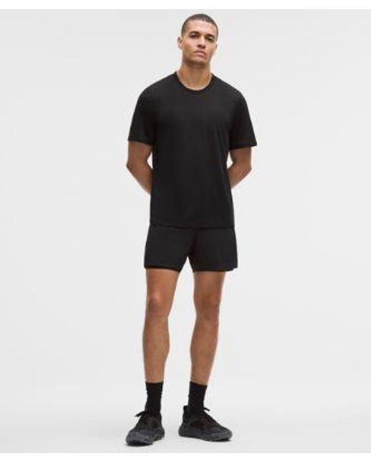 lululemon athletica Black Fast And Free Short-Sleeve Shirt for men