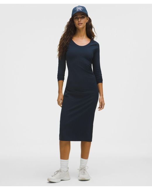 lululemon athletica Blue All Aligned Ribbed Long-Sleeve Midi Dress