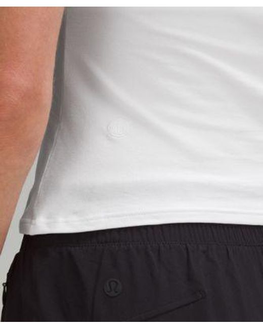 lululemon athletica White Cap-sleeve Henley T-shirt