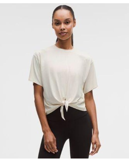 lululemon athletica White – All-Sport Tie-Front Short-Sleeve Shirt – – Size Large