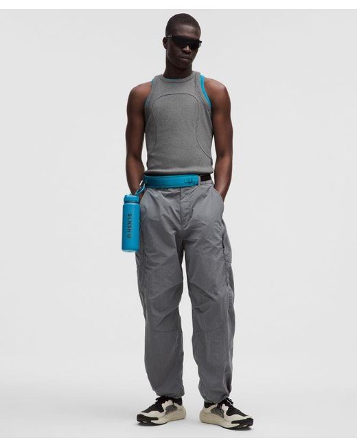 lululemon athletica Gray – Ribbed Cotton Tight-Fit Tank Top Slnsh Collection – – Size Large for men