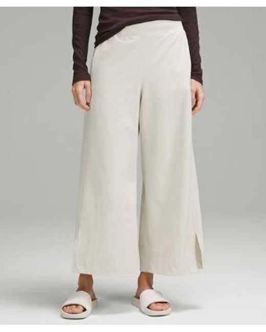 lululemon athletica White Stretch Woven High-rise Wide-leg Cropped Pants