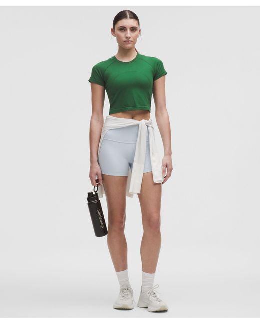 lululemon athletica Green Swiftly Tech Cropped Short-Sleeve Shirt 2