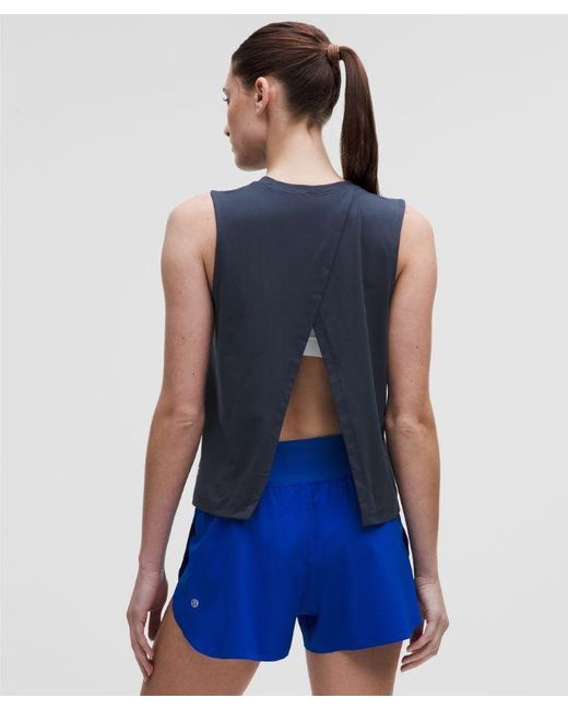 lululemon athletica Blue Pace Crush Cross-Back Graphic Tank Top