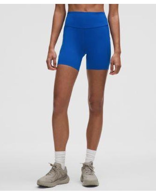 lululemon athletica Blue Fast And Free High-Rise Short 6"