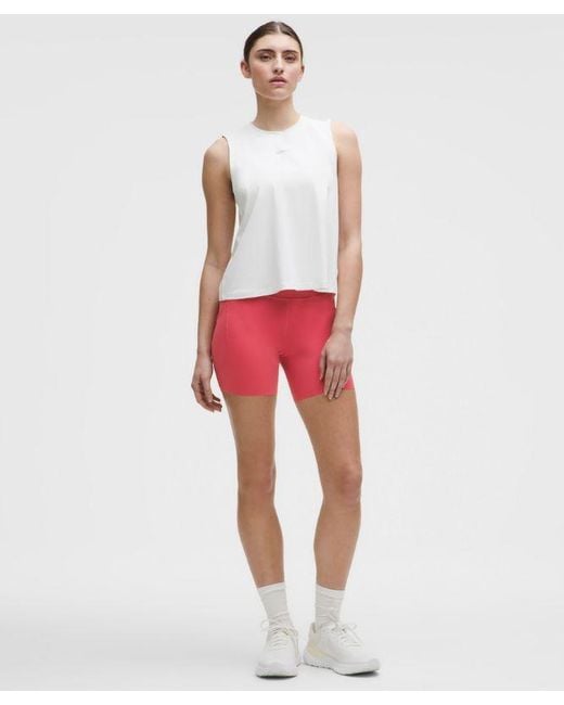 lululemon athletica Red – Fast And Free High-Rise Shorts 5 Pocket – 6" – – Size 4