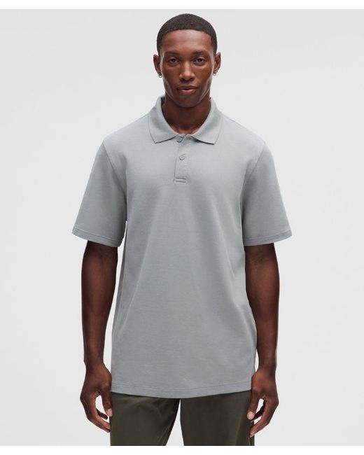 lululemon athletica Gray – Pique Short-Sleeve Polo Shirt – – Size Large for men