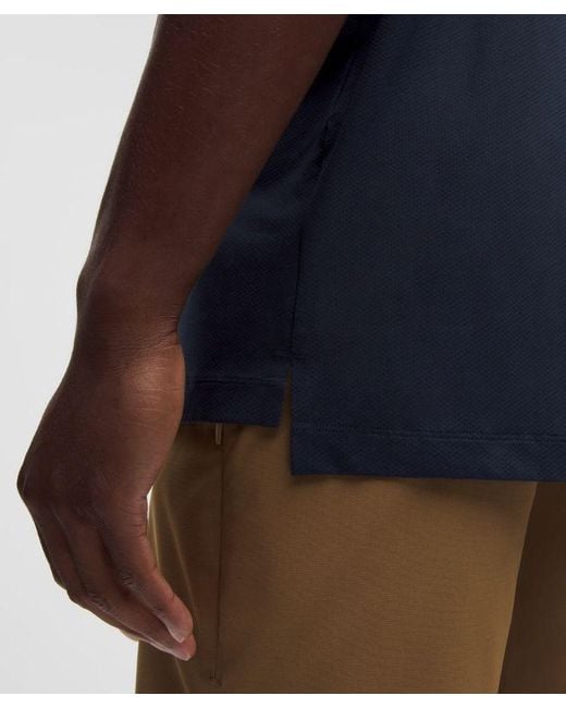 lululemon athletica Blue Logo Sport Polo Short Sleeve for men