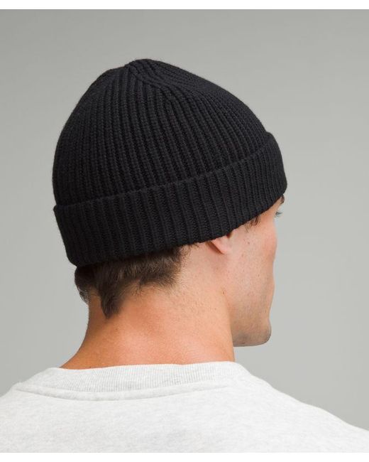 lululemon athletica Black Close-Fit Wool-Blend Ribbed Knit Beanie