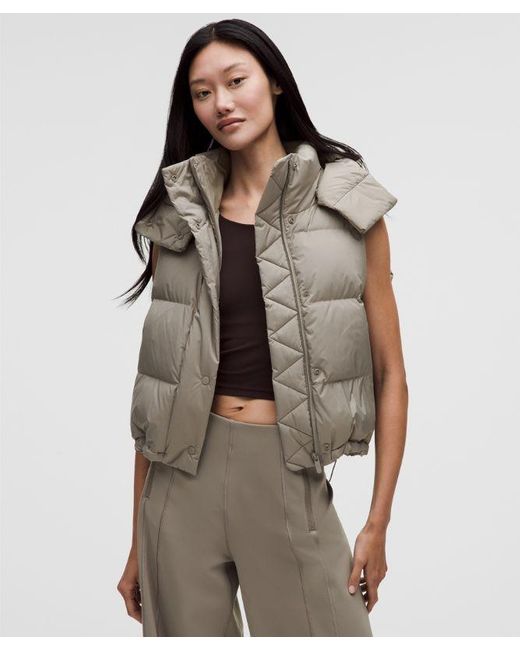 lululemon athletica Brown Wunder Puff 600-Down-Fill Cropped Vest