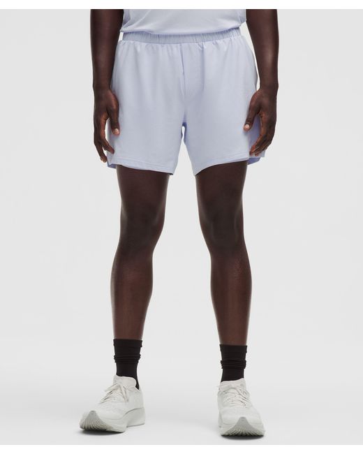 lululemon athletica White Mile Maker Run Crew Ripstop Lined Short 6" for men