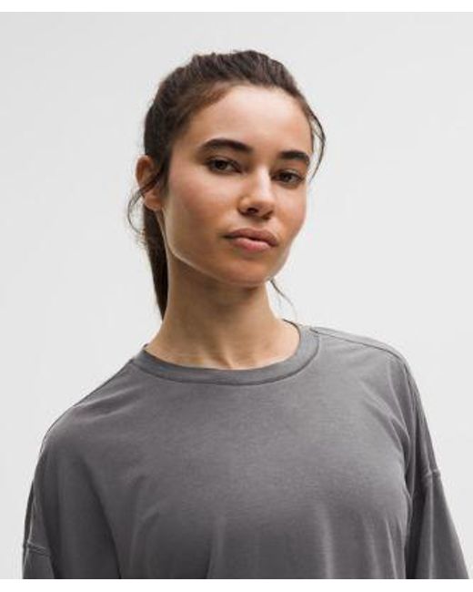lululemon athletica Gray – Easyset Relaxed-Fit Long-Sleeve Shirt Wash – – Size 4