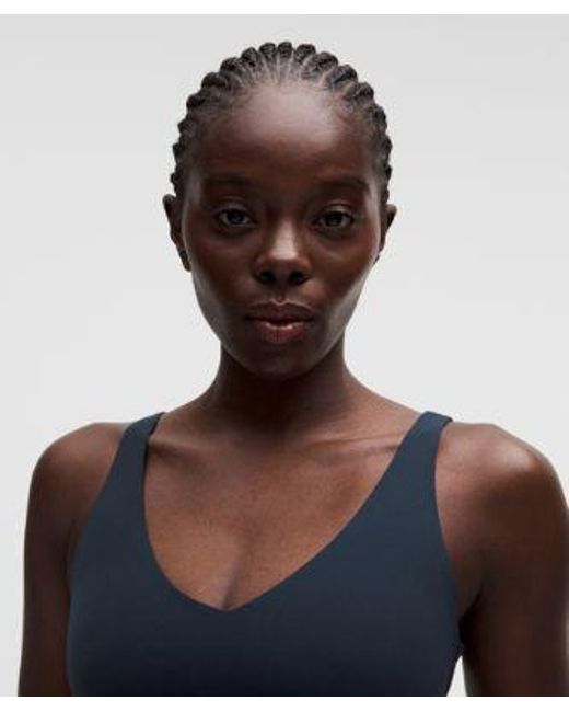 lululemon athletica Blue Focuser V-Neck Bra