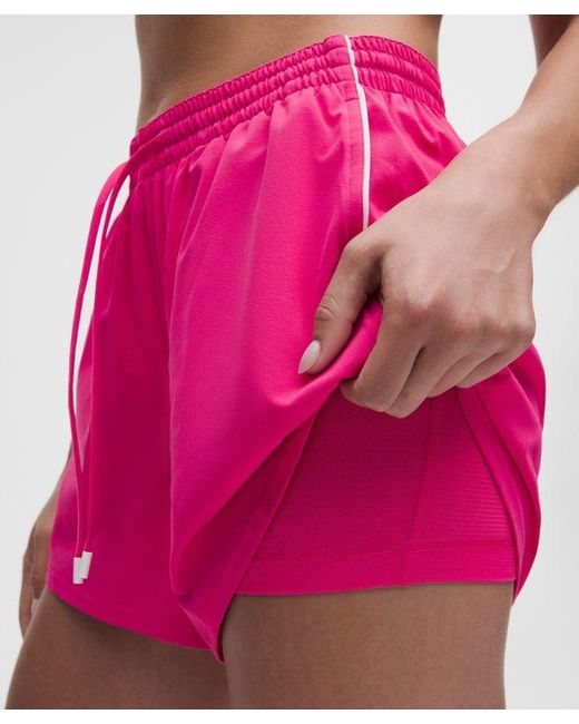 lululemon athletica Pink Court Rival High-Rise Short 3"