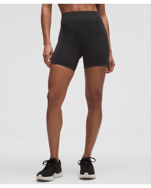 lululemon athletica Black – Swift Speed High-Rise Shorts – 6" – – Size 4