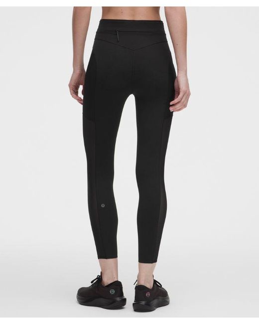lululemon athletica Black – No Line High-Rise Running Tight Leggings – 25" – – Size 4