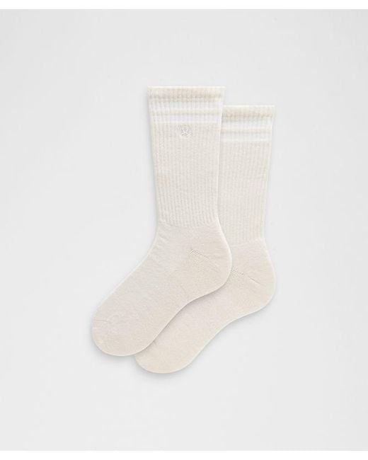 lululemon athletica White – Daily Essential Crew Socks Stripe – – Size Large for men
