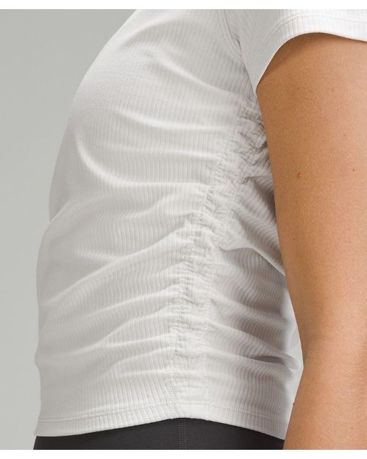 lululemon athletica White – All It Takes Ribbed Nulu T-Shirt – –