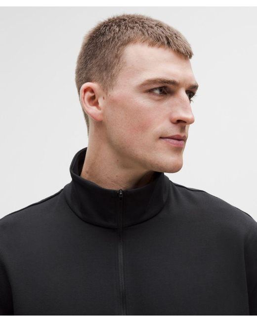 lululemon athletica Black – Heavyweight Soft Jersey Half Zip Sweatshirt – – Size Large for men
