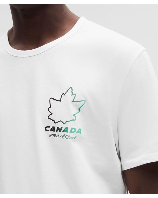 lululemon athletica White Team Canada Cotton Jersey Graphic T-Shirt for men