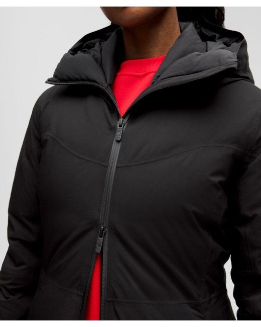 lululemon athletica Black Stretchseal Sleet Street 600-Down-Fill Long Jacket