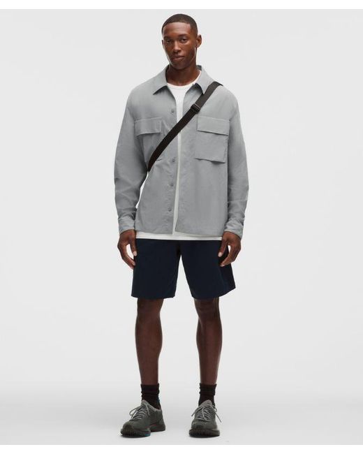 lululemon athletica Gray Unshaken Long-Sleeve Collared Shirt for men