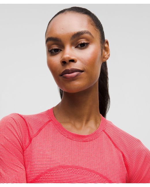 lululemon athletica Red Swiftly Tech Cropped Long-Sleeve Shirt 2