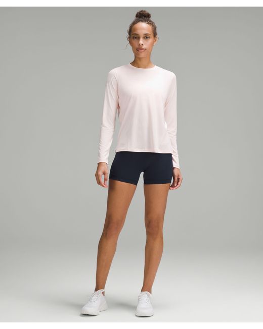 lululemon athletica White Ultralight Hip-length Long-sleeve Shirt - Color Pink - Size 0