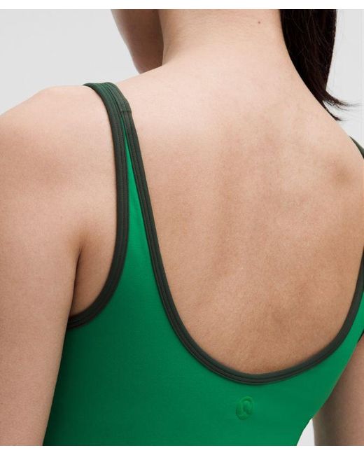 lululemon athletica Green Scoop-Neck Cutout Tennis Dress