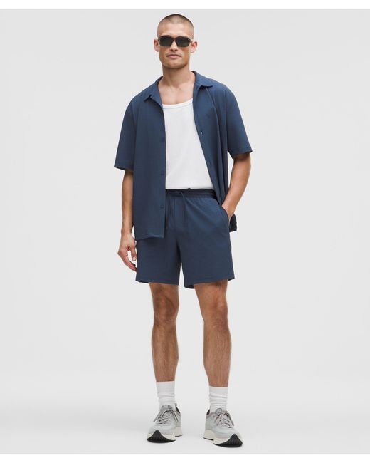 lululemon athletica Blue Textured Swim Short 7" for men