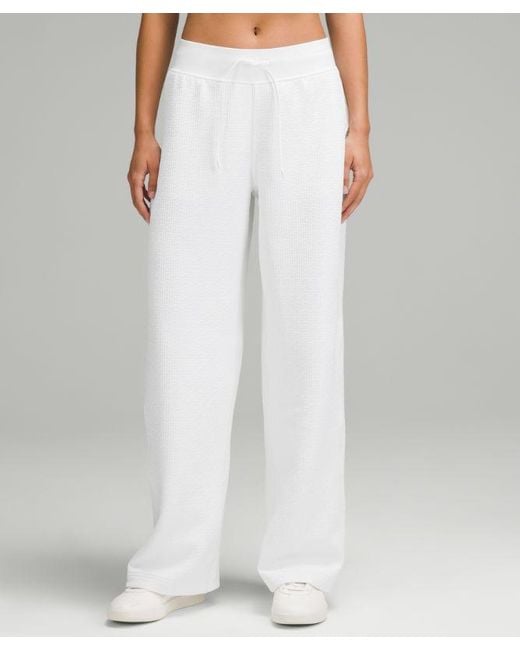 lululemon athletica White Textured High-Rise Wide-Leg Track Pant